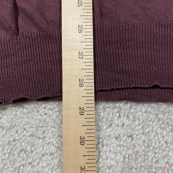 Raffi Sweater Mens L Burgundy Made Italy Cotton Modal Long Sleeve Knit Polo - Picture 7 of 8